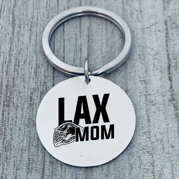 Lacrosse Mom Keychain - Round - Pick Style