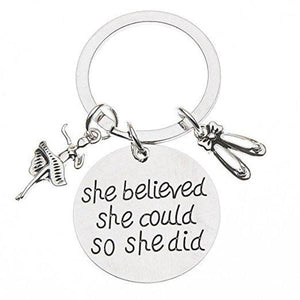 Dance Keychain - She Believed She Could So She Did - Sportybella