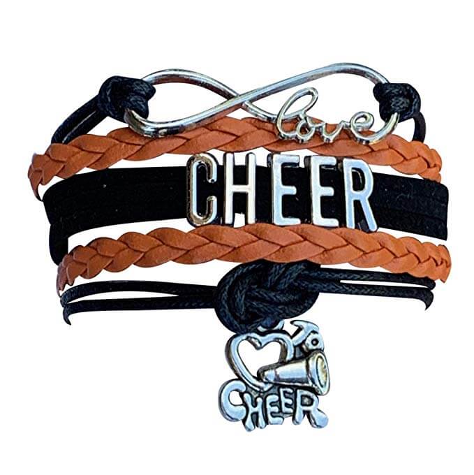 Love to Cheer Bracelet - Black and Orange Color