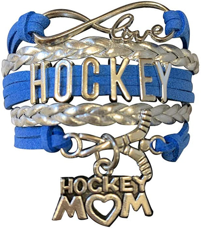 Ice Hockey Mom Bracelet  blue silver
