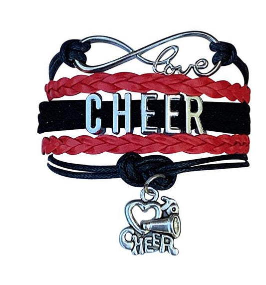 Love to Cheer Bracelet - Black and Red Color