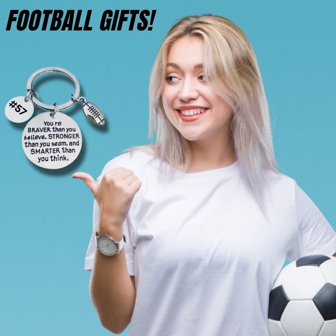 Personalized Inspirational Football Round Keychain with Number Engraved Charm