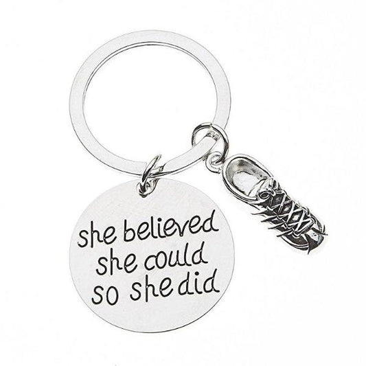 Runner Keychain- She Believed She Could So She Did - Sportybella