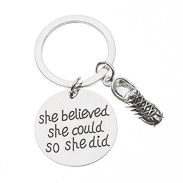 Runner Keychain- She Believed She Could So She Did