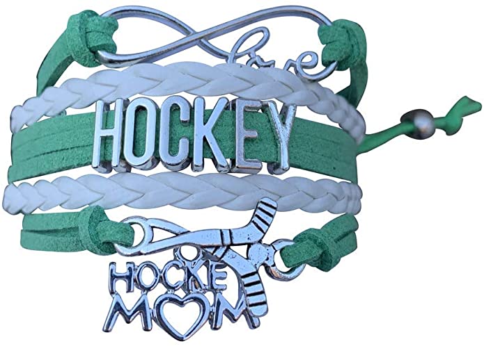 Ice Hockey Mom Bracelet  green white