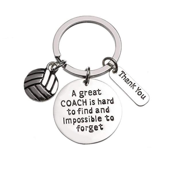 Volleyball Coach Keychain, Great Coach is Hard to Find Coach Keychain