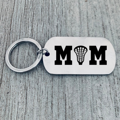 Lacrosse Mom Keychain - Rectangular - Pick Style