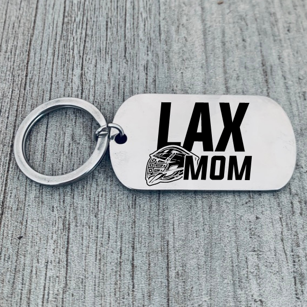 Lacrosse Mom Keychain - Rectangular - Pick Style