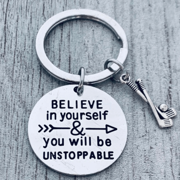 Golf keychain with golf charm