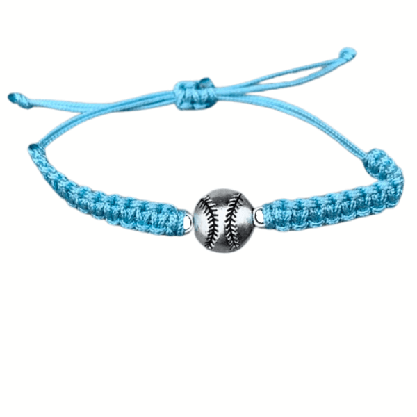 Baseball Rope Bracelet in Light Blue Color