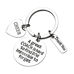 Cheer Great Coach is Hard to Find But Impossible to Forget Keychain - Sportybella