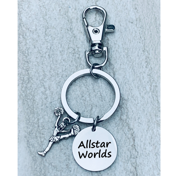 Cheerleading All Star Worlds Zipper Pull Keychain