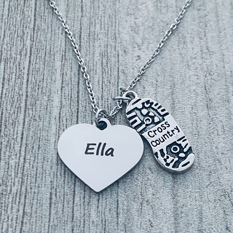 Personalized Cross Country Engraved Necklace