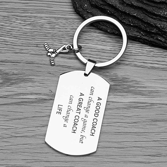 Ice Hockey Coach Keychain - Good Coach Can Change a Game