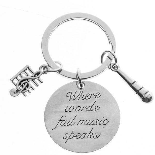 Music Keychain - Where Words Fail Music Speaks