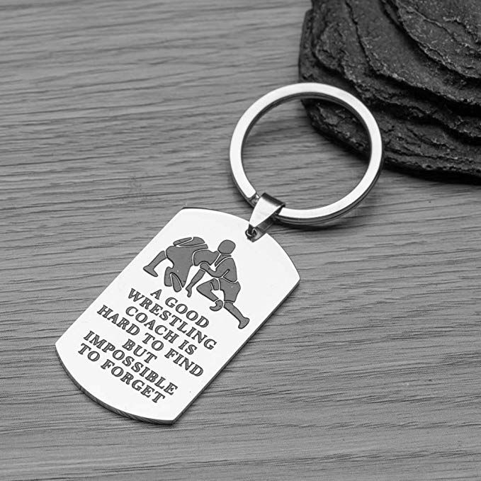 Wrestling Coach Keychain - Great Coach is Hard to Find Coach Keychain