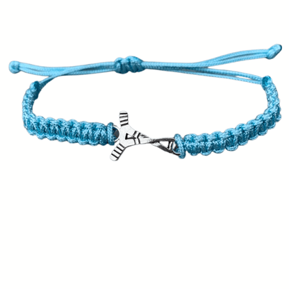 Ice Hockey Rope Bracelet in Light Blue Color