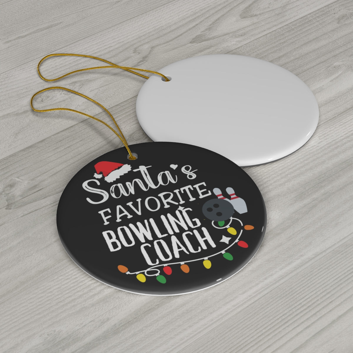 Bowling Coach Gift, Bowling Ornament, Bowling Christmas Ornament, Ceramic Tree Ornament for Coaches