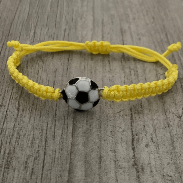 Soccer Rope Bracelet in Yellow Color