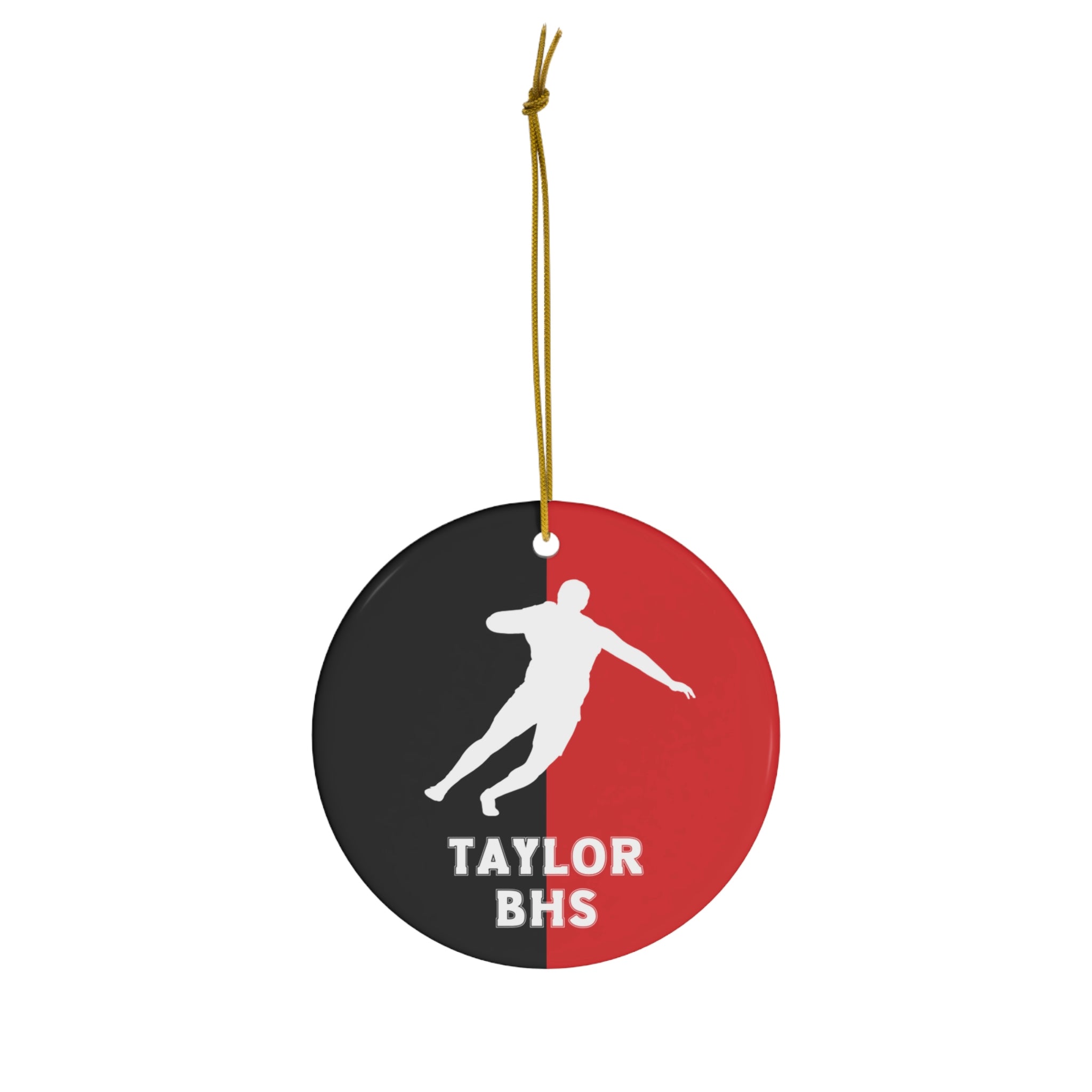 Shot Put Ornament, Personalized Boys Track and Field Christmas Ornament, Ceramic Tree Ornament