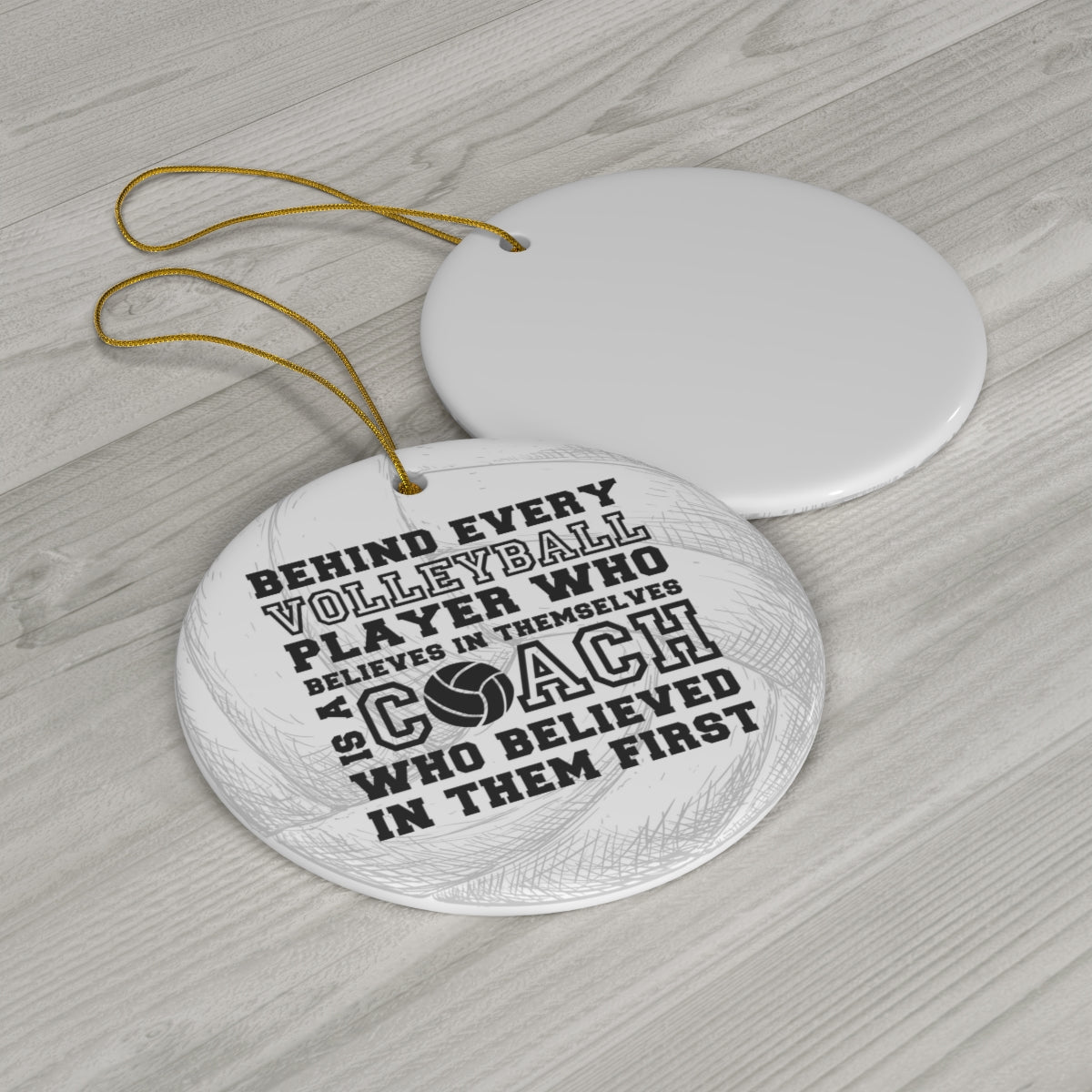 Volleyball Coach Christmas Ceramic Tree Ornament