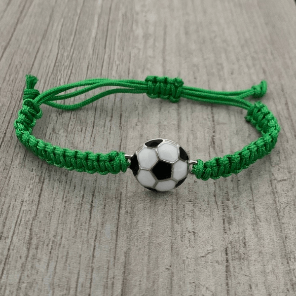 Soccer Rope Bracelet in Green Color