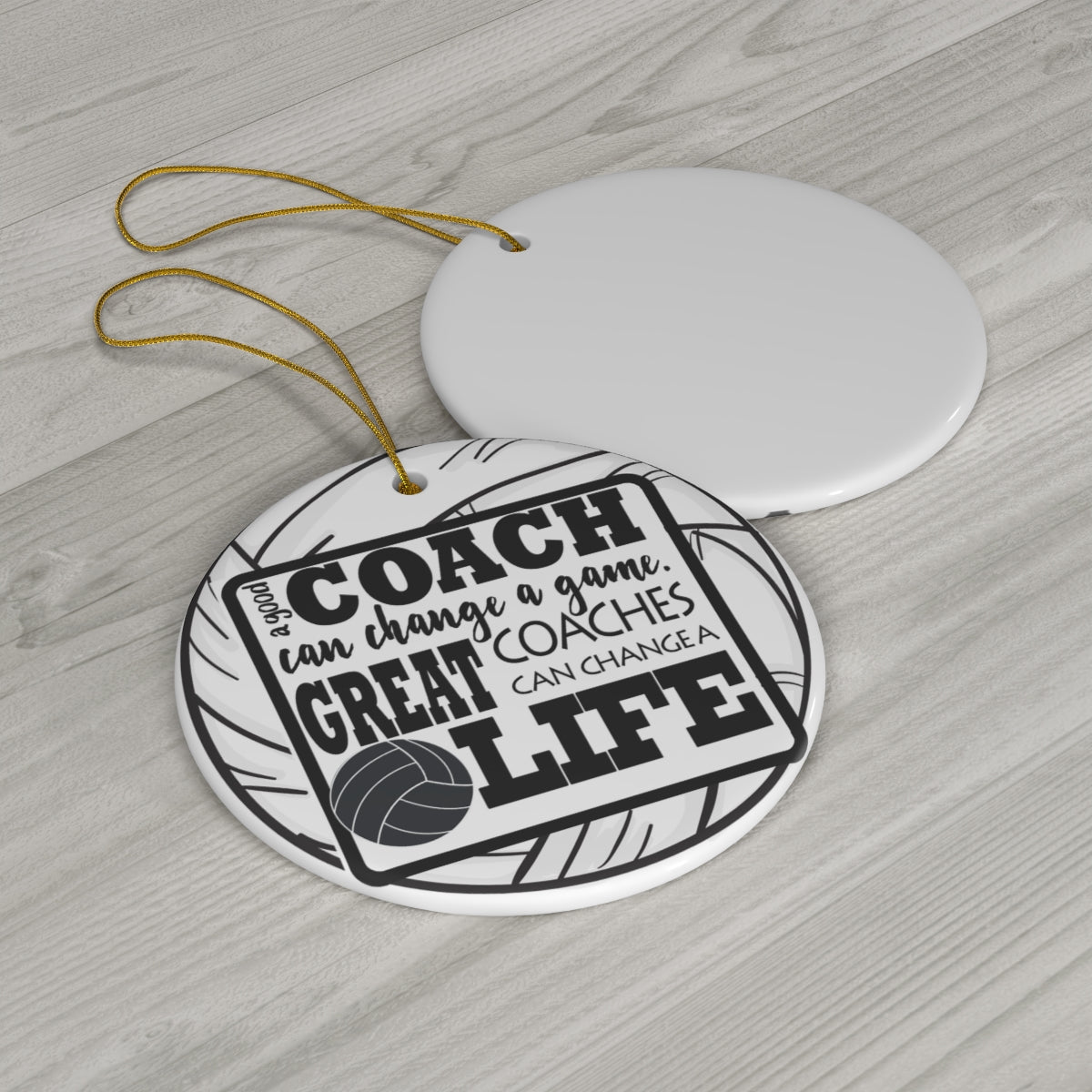 Volleyball Coach Christmas Ceramic Tree Ornament