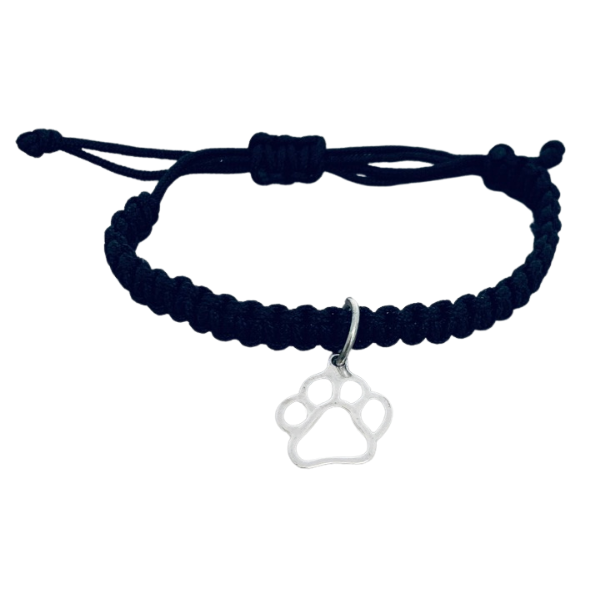 Paw Print Adjustable Rope Bracelet