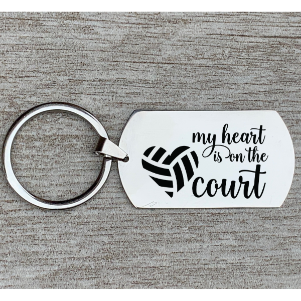 Volleyball Keychain - Heart is on the Court