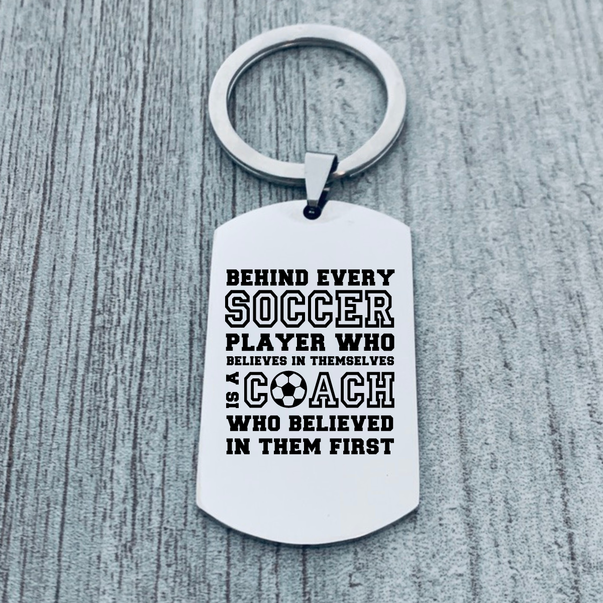 Soccer Coach Keychain, Behind Every Player