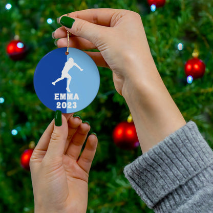 Shot Put Ornament, 2023 Personalized Girls Track and Field Christmas Ornament, Ceramic Tree Ornament