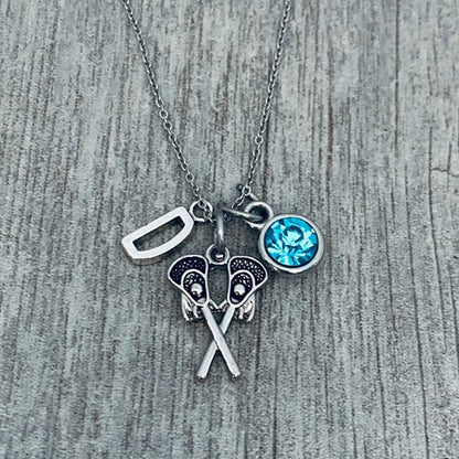 Personalized Girls Lacrosse Necklace