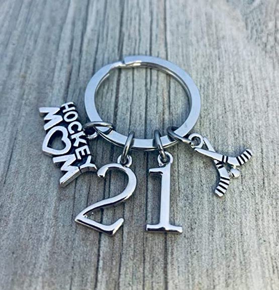 Hockey mom keychain