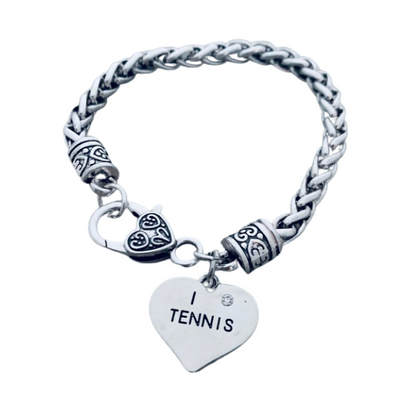 I Love Tennis Charm Bracelet