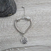 Volleyball Rhinestone Charm Bracelet - Sportybella