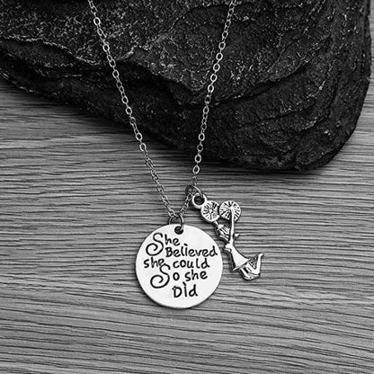 Cheer She Believed She Could So She Did Necklace - Sportybella