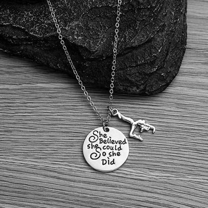 Gymnastics She Believed She Could So She Did Necklace