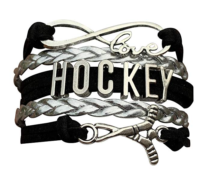 Girls Ice Hockey Infinity Bracelet - Pick Colors