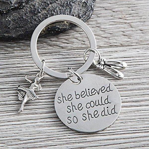 Dance Keychain - She Believed She Could So She Did - Sportybella