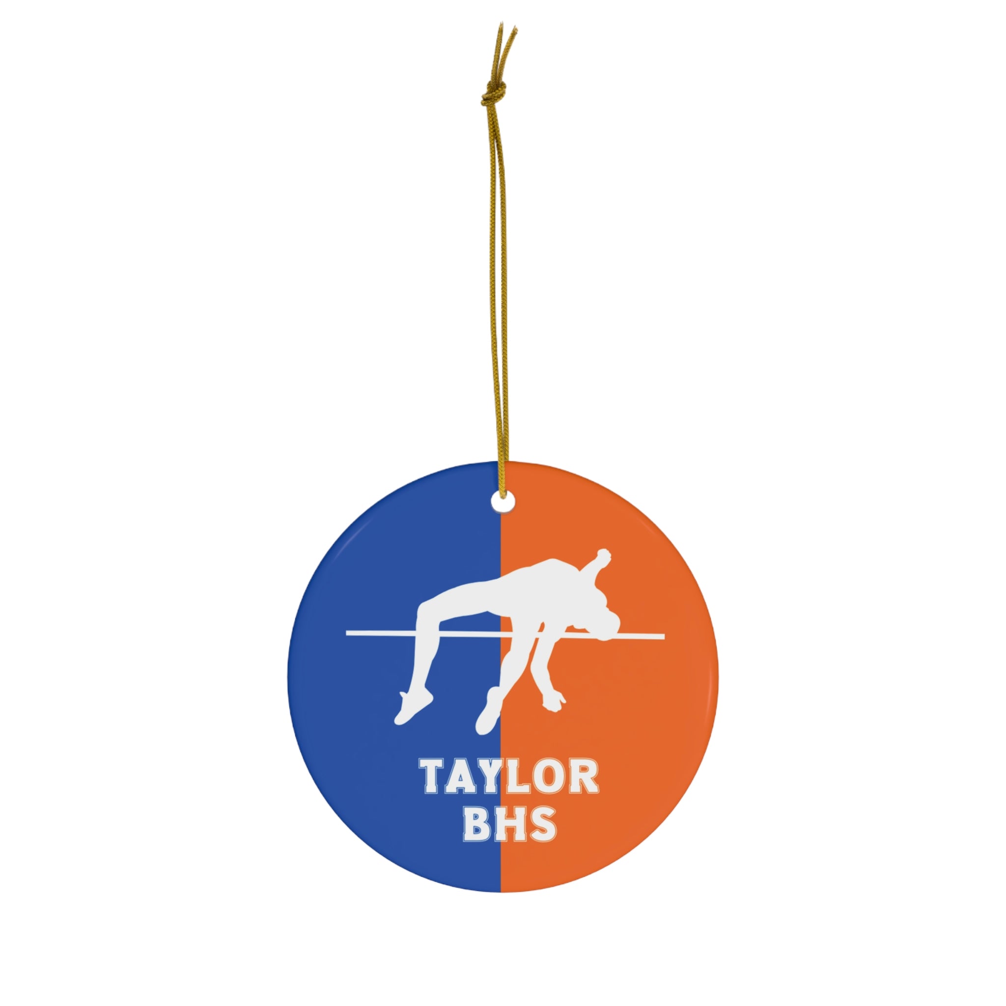 High Jump Ornament, Personalized Track and Field Christmas Ornament, Ceramic Tree Ornament