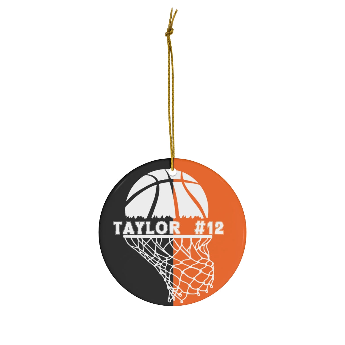 Basketball Ornament, Personalized Christmas Ceramic Basketball Christmas Tree Ornament for Basketball Players