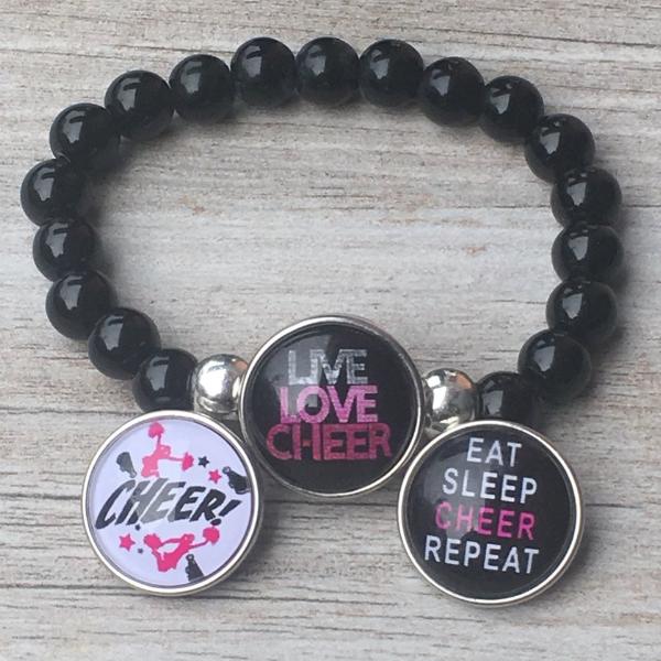 Cheer Interchangeable Snap Charm Bracelet - Sportybella