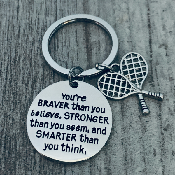 Tennis Keychain - Braver Than You Believe