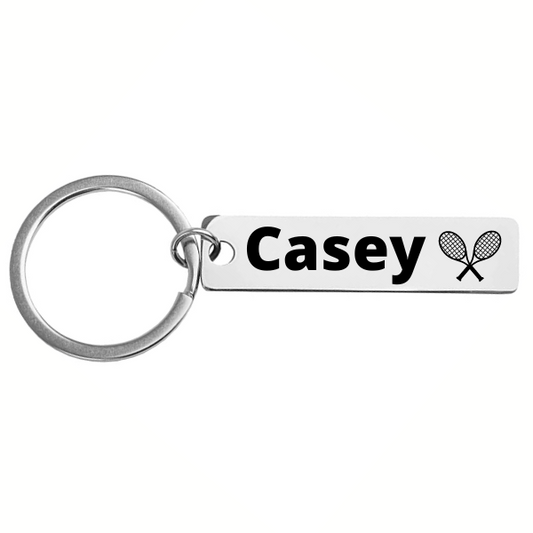 Personalized Engraved Tennis Keychain