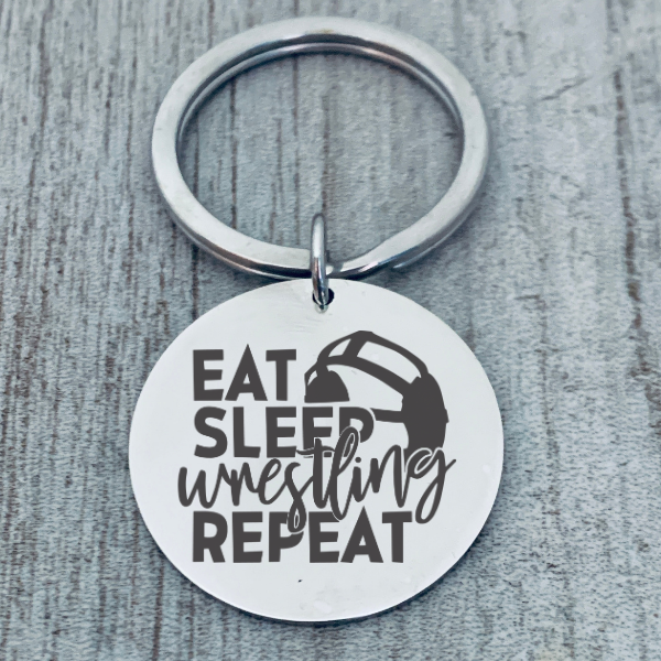 Wrestling Keychain -Eat Sleep Repeat