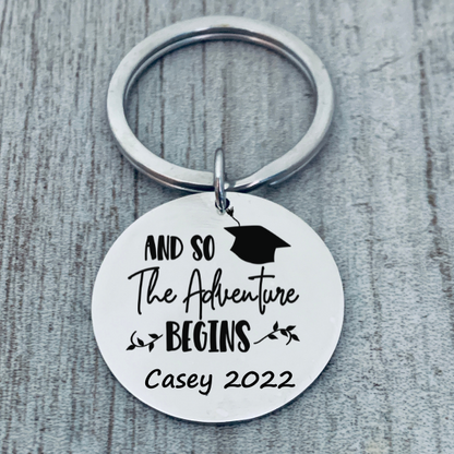 Personalized Engraved Graduation Keychain - Pick Style