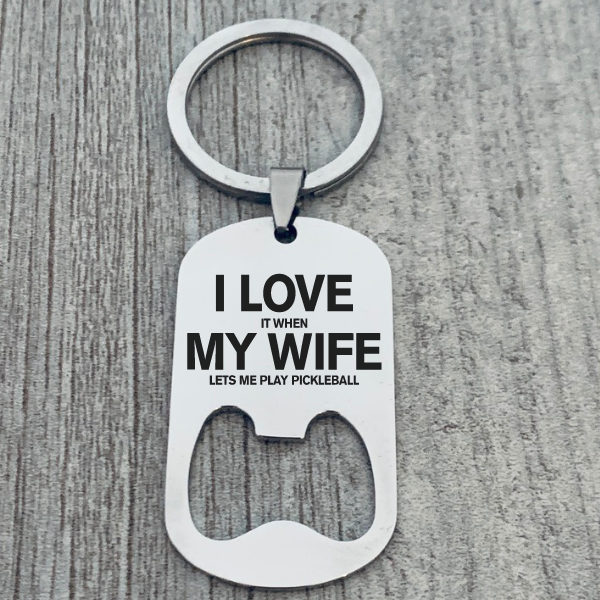 Pickleball Husband Keychain
