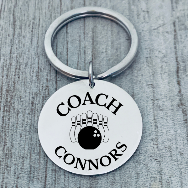 bowling coach keychain