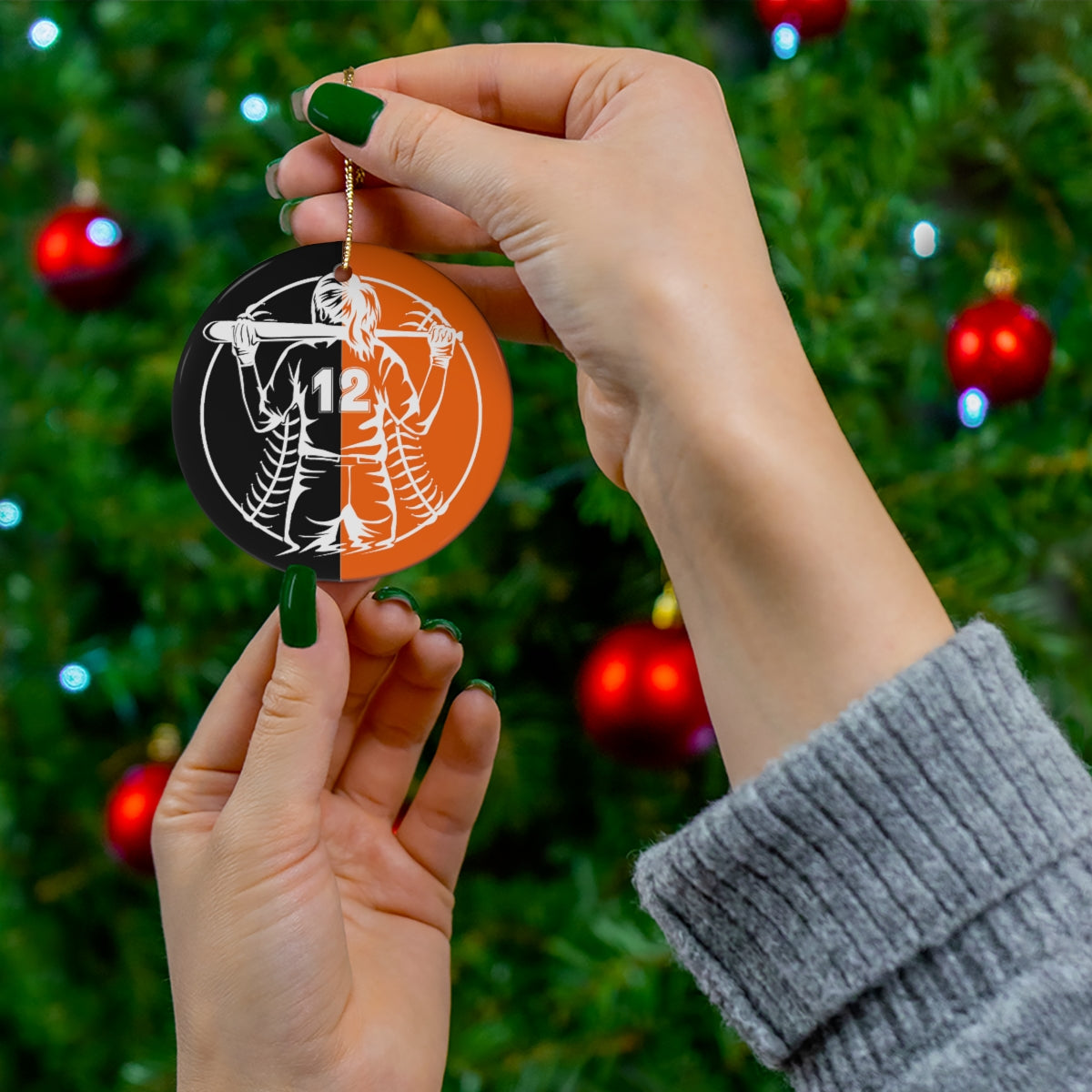 Personalized Softball Christmas Ornament