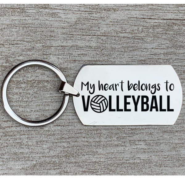 Volleyball Keychain -My Heart Belongs to Volleyball